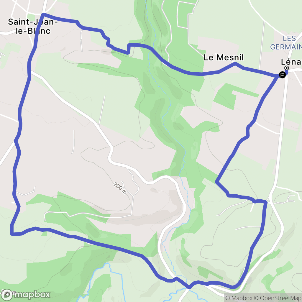Lénault : carte du parcours de randonnée - France