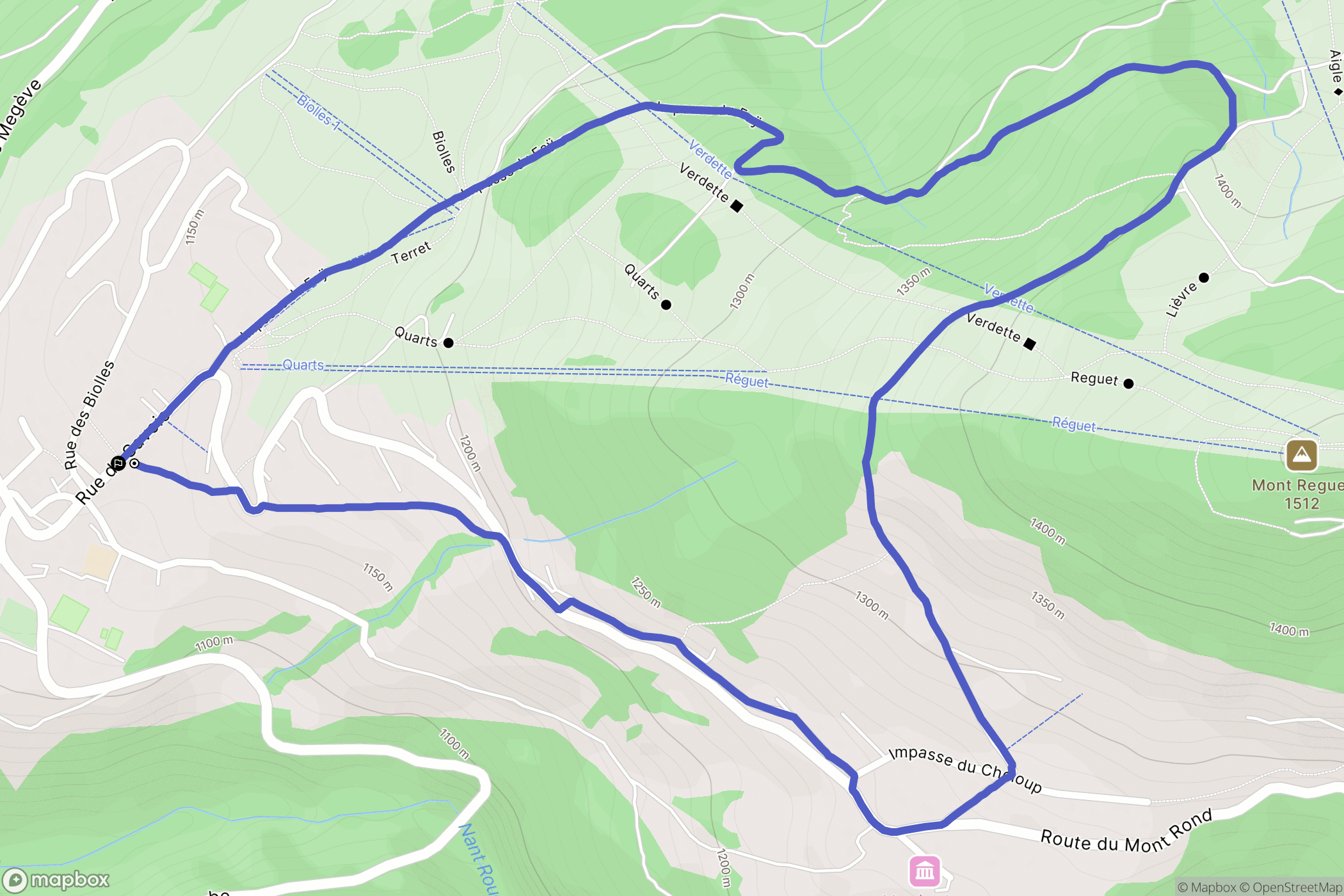 Notre-Dame-de-Bellecombe : carte du parcours de randonnée - France
