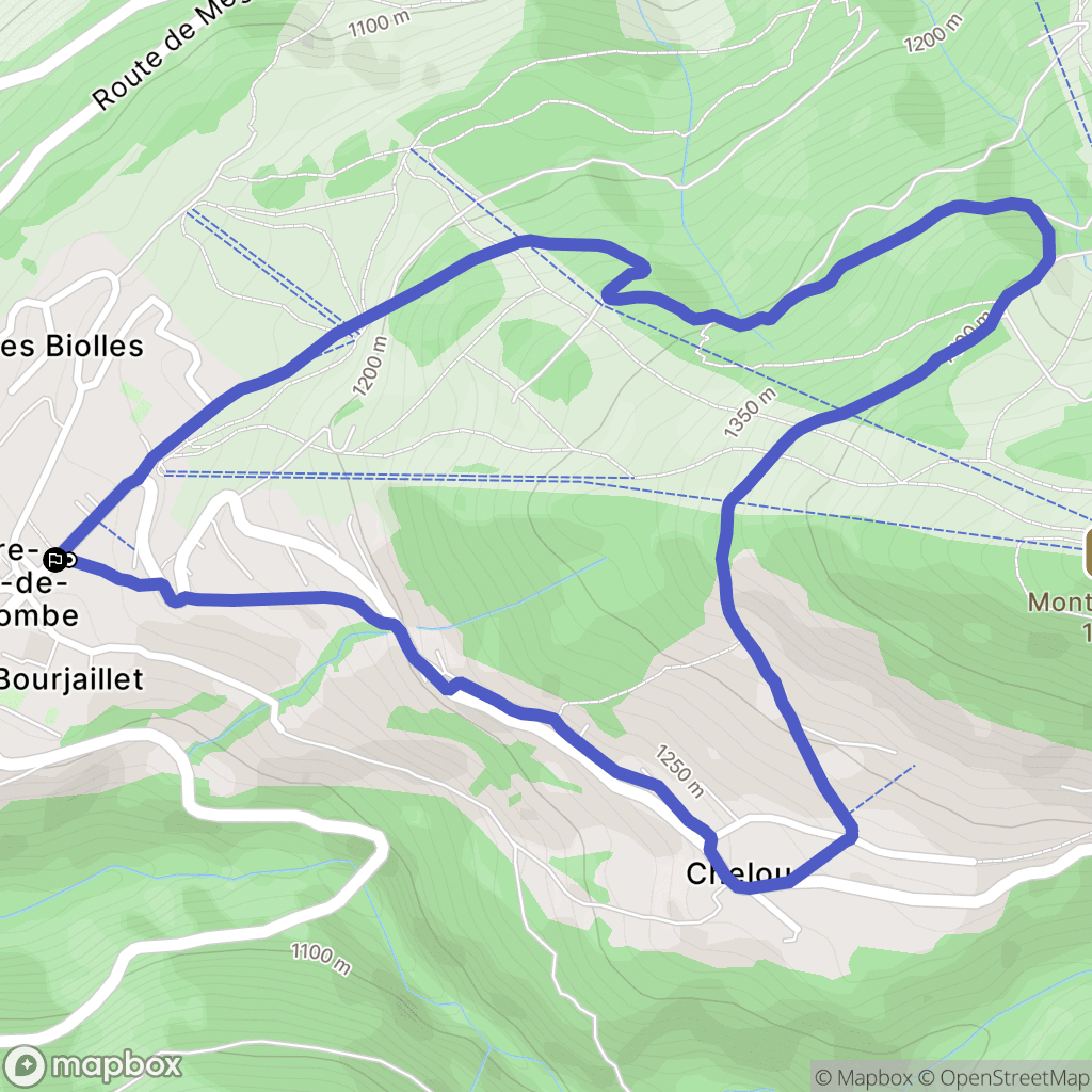 Notre-Dame-de-Bellecombe : carte du parcours de randonnée - France