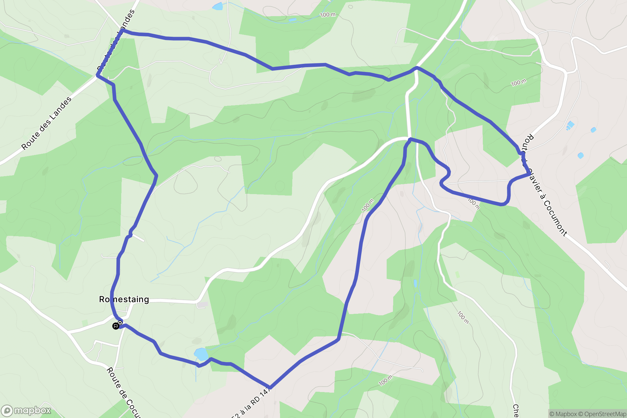 Romestaing : carte du parcours de randonnée - France
