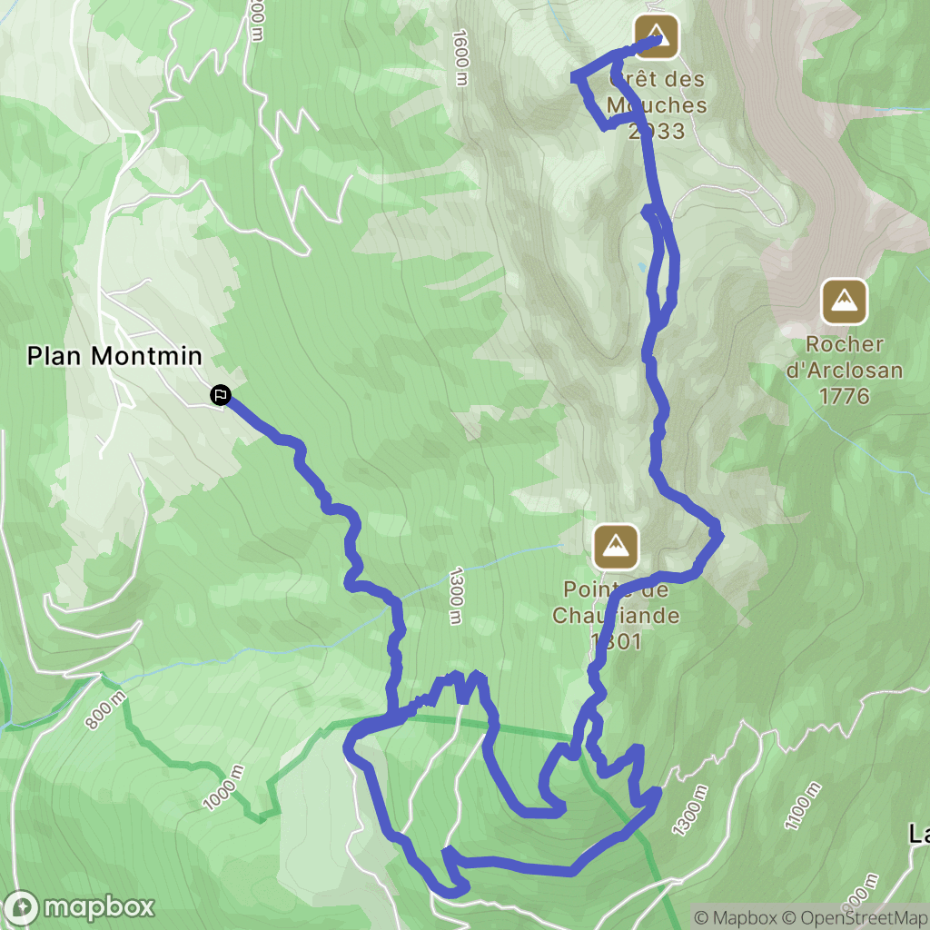 Talloires : carte du parcours de randonnée - France