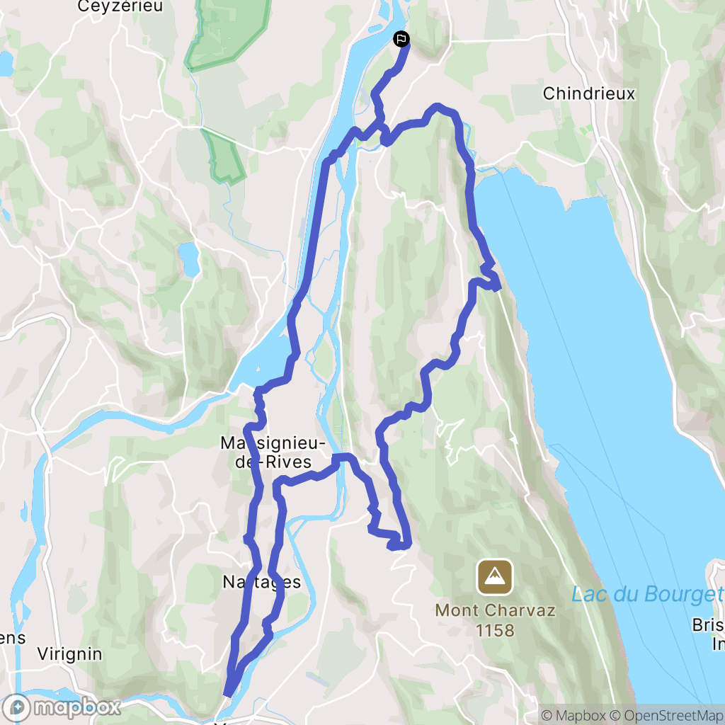 Vions : carte du parcours de randonnée - France