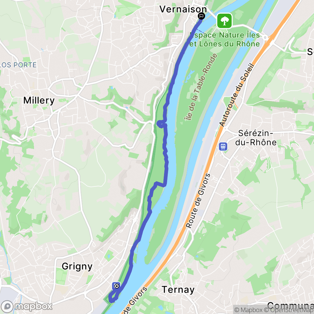 Grigny : carte du parcours de randonnée - France