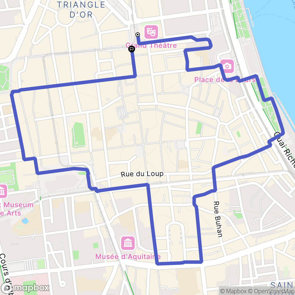 Bordeaux : carte du parcours de randonnée - France