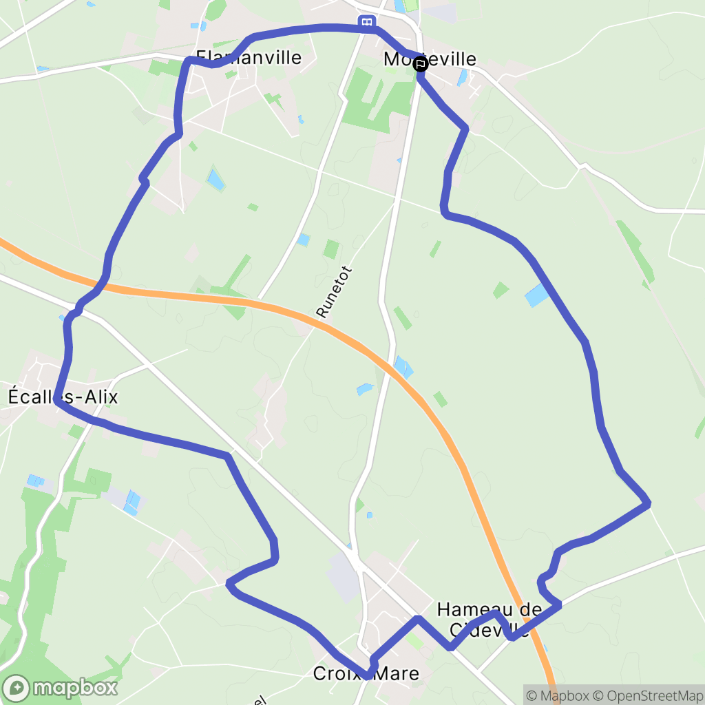Motteville : carte du parcours de randonnée - France