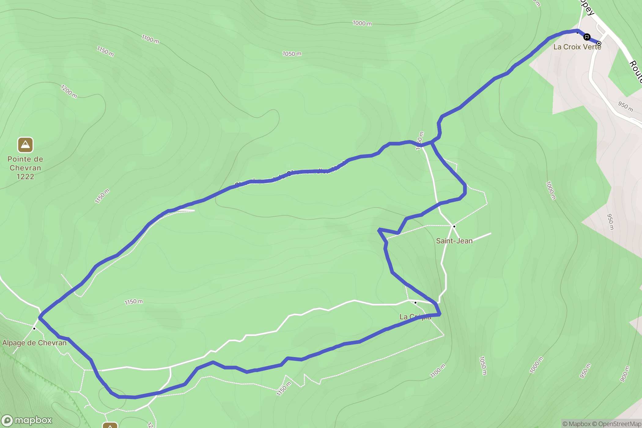 Arâches-la-Frasse : carte du parcours de randonnée - France