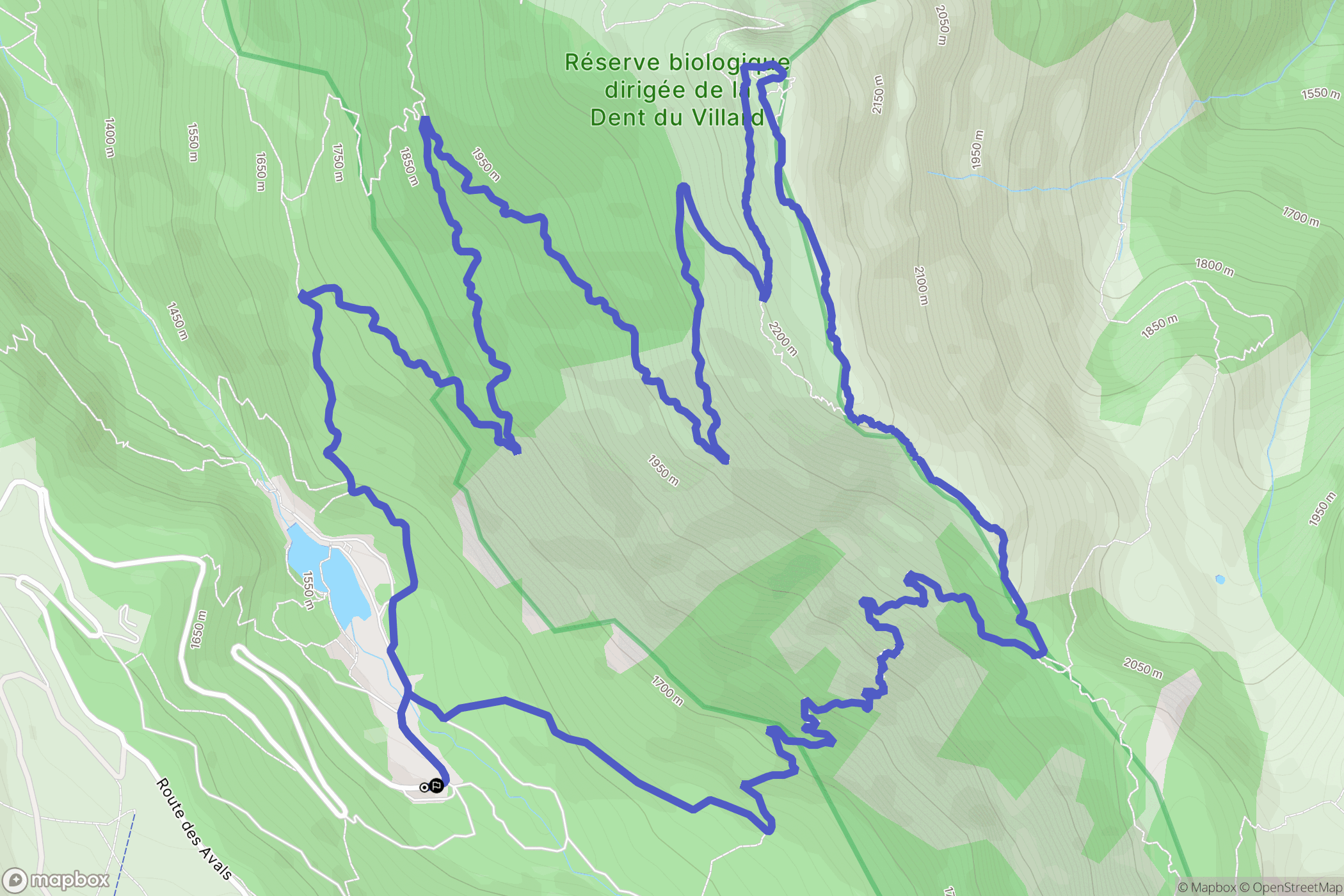 Courchevel : carte du parcours de randonnée - France