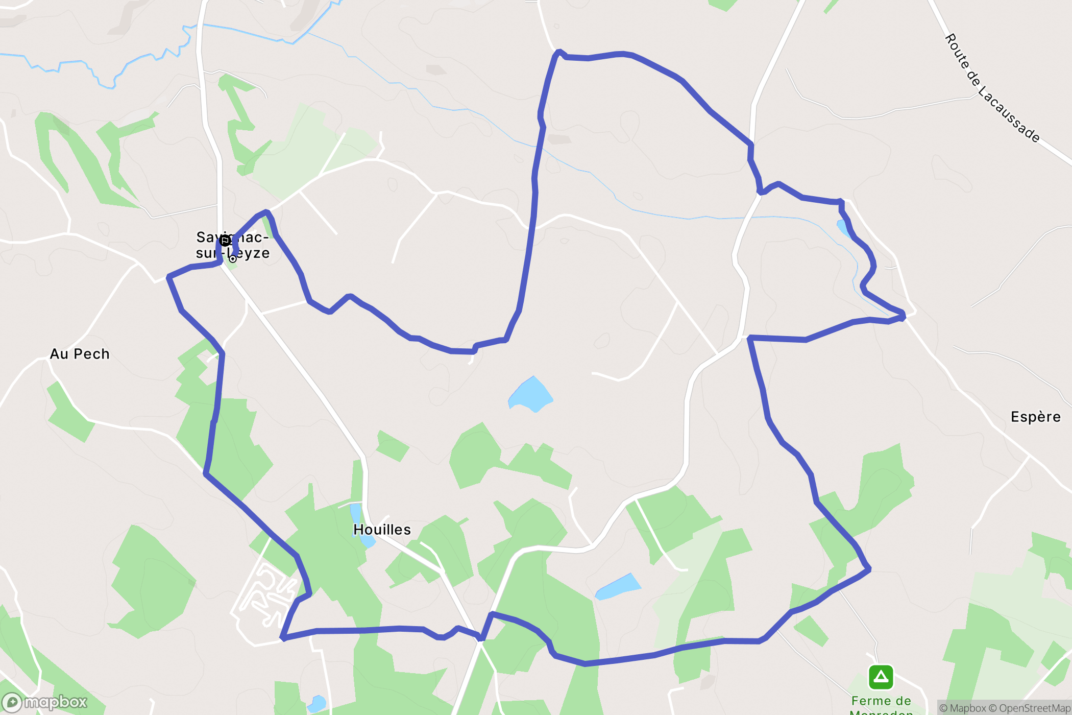 Savignac-sur-Leyze : carte du parcours de randonnée - France