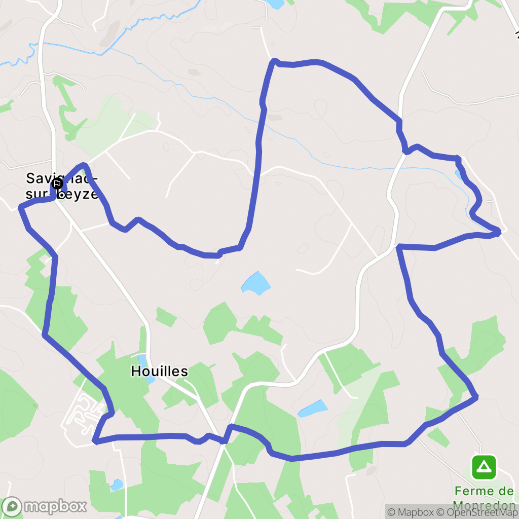 Savignac-sur-Leyze : carte du parcours de randonnée - France