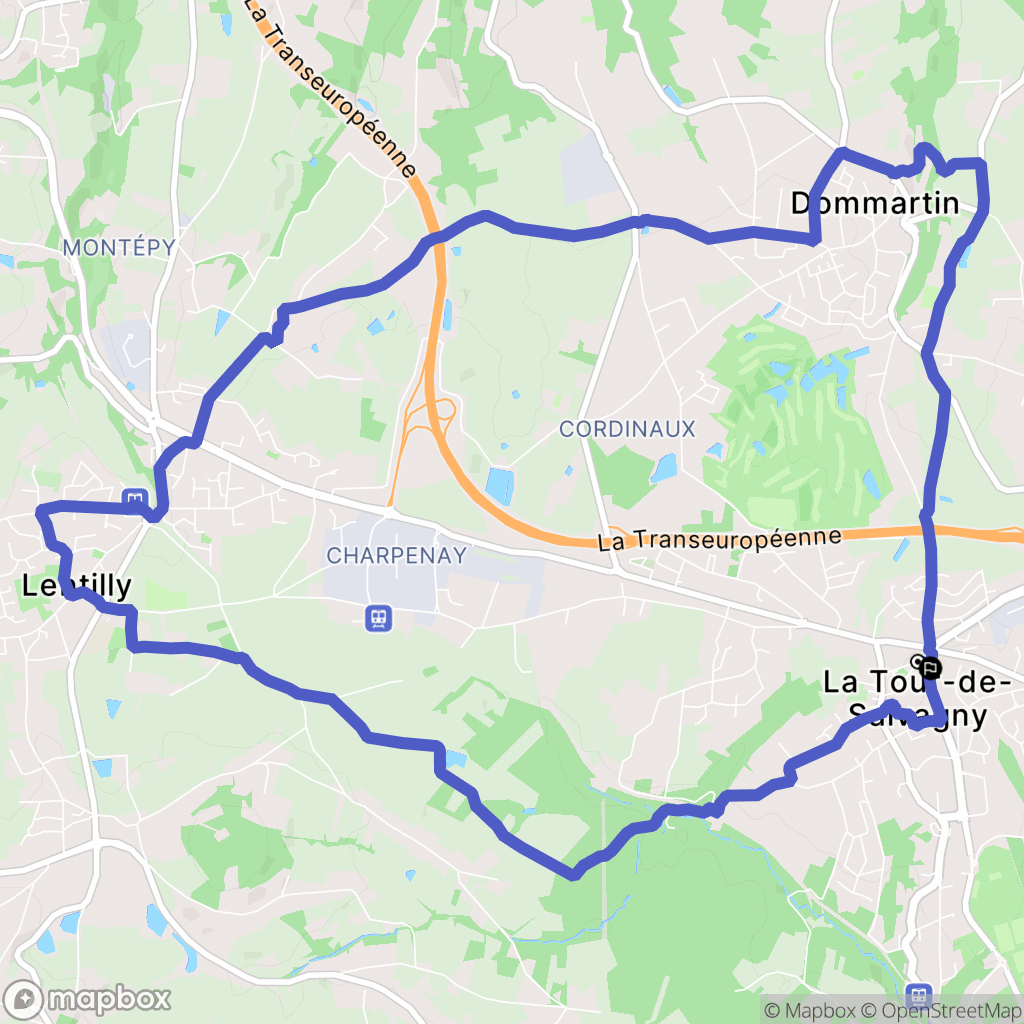 La Tour-de-Salvagny : carte du parcours de randonnée - France