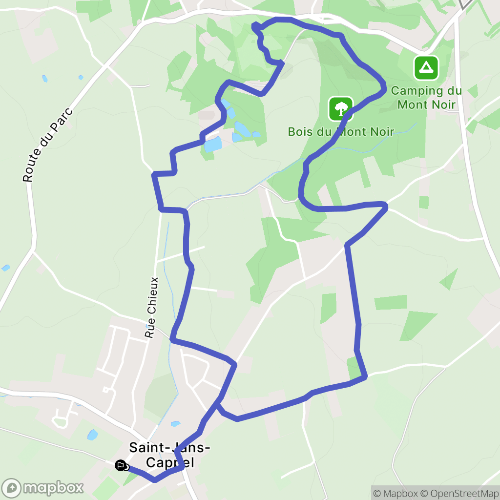 Saint Jans Cappel : carte du parcours de randonnée - France