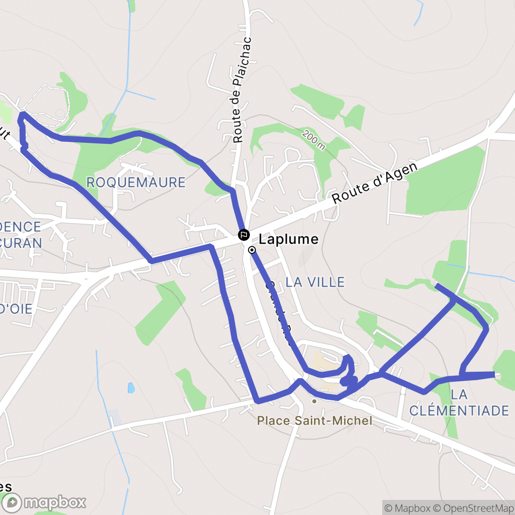 Laplume : carte du parcours de randonnée - France