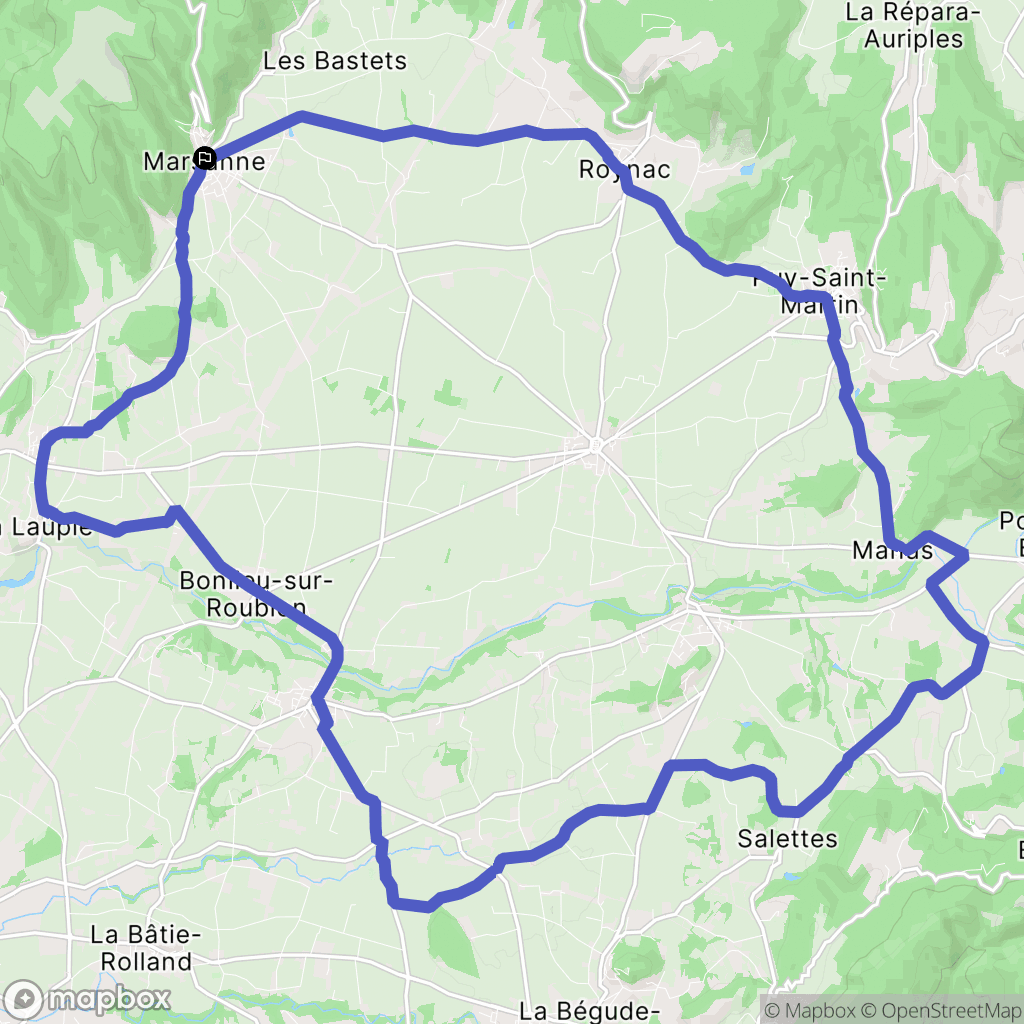 Marsanne : carte du parcours de randonnée - France