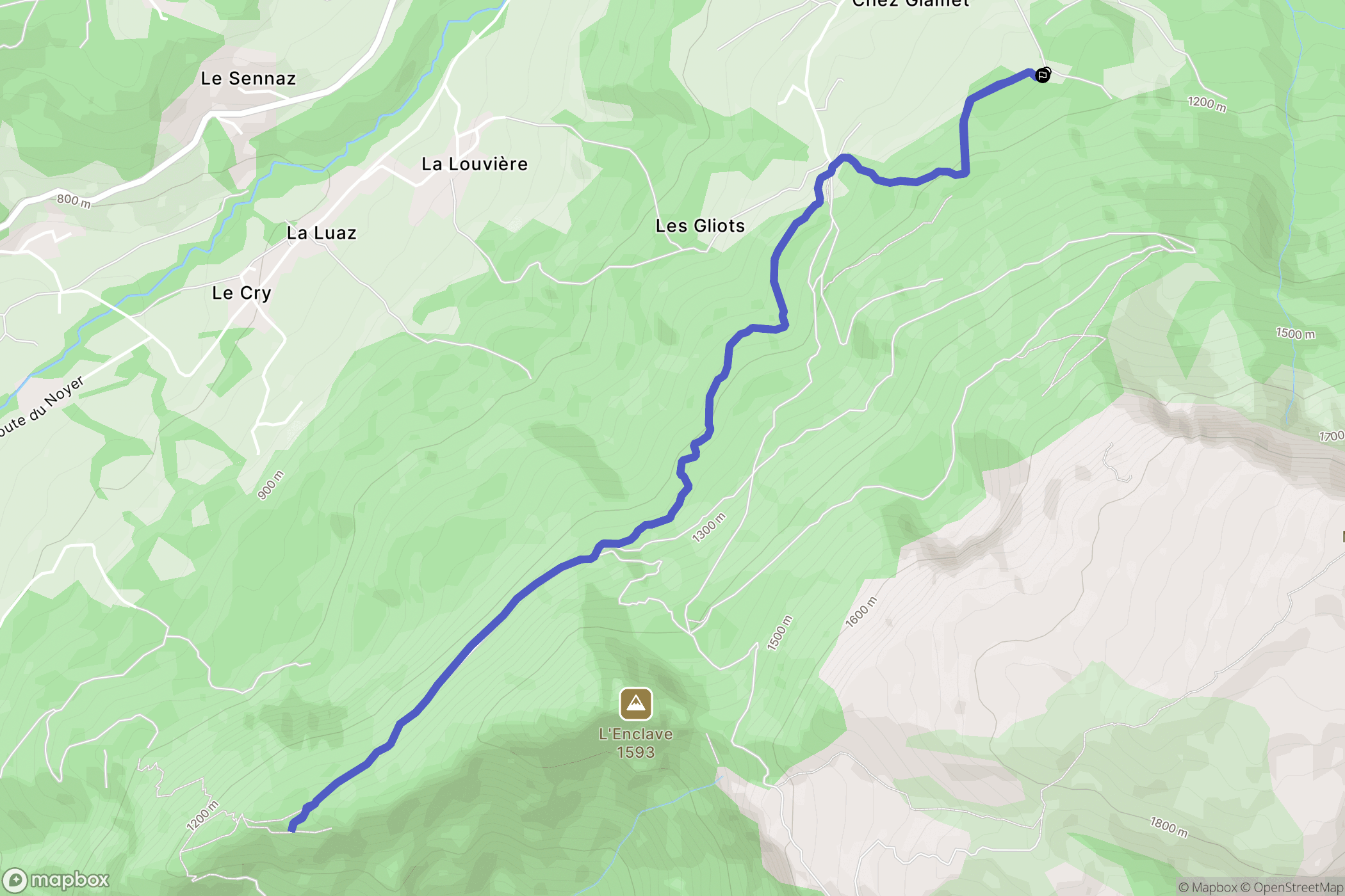 Fillière : carte du parcours de randonnée - France