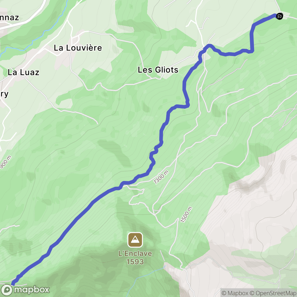 Fillière : carte du parcours de randonnée - France