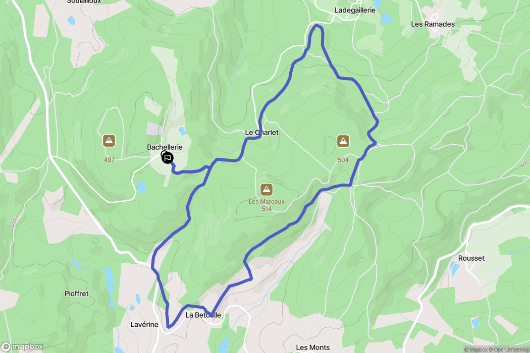 Blond : carte du parcours de randonnée - France