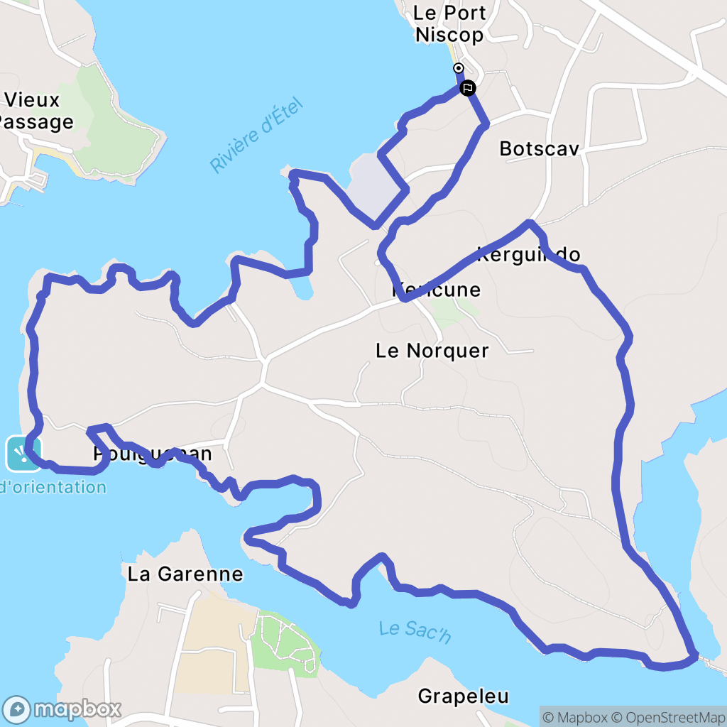 Belz : carte du parcours de randonnée - France