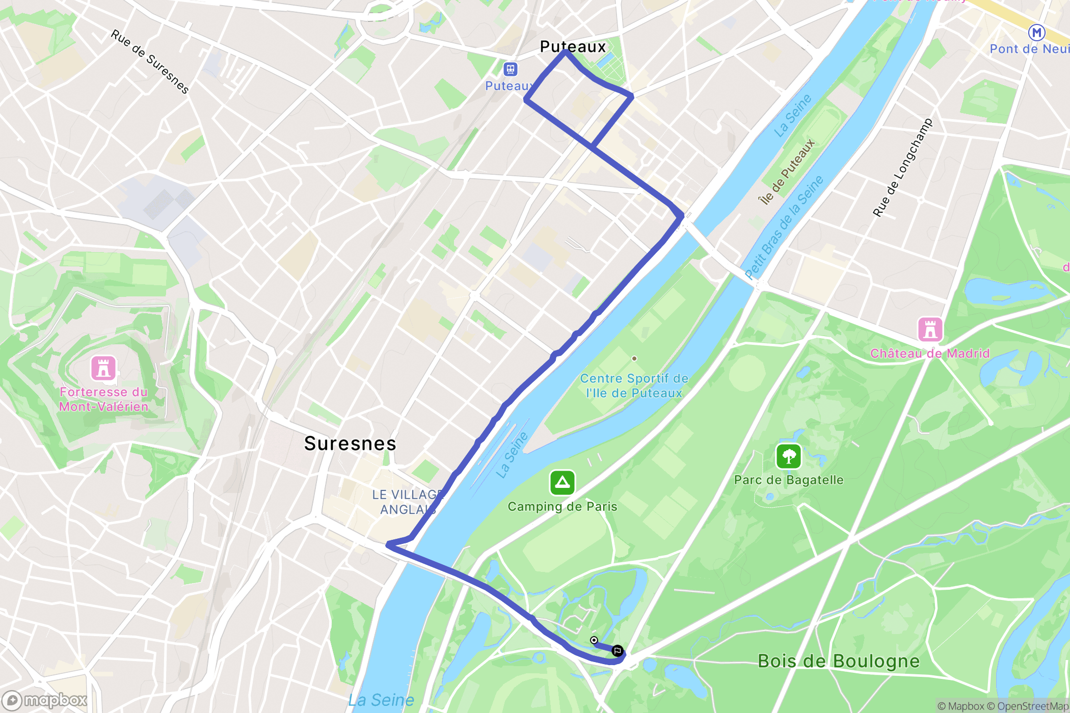 Paris : carte du parcours de randonnée - France