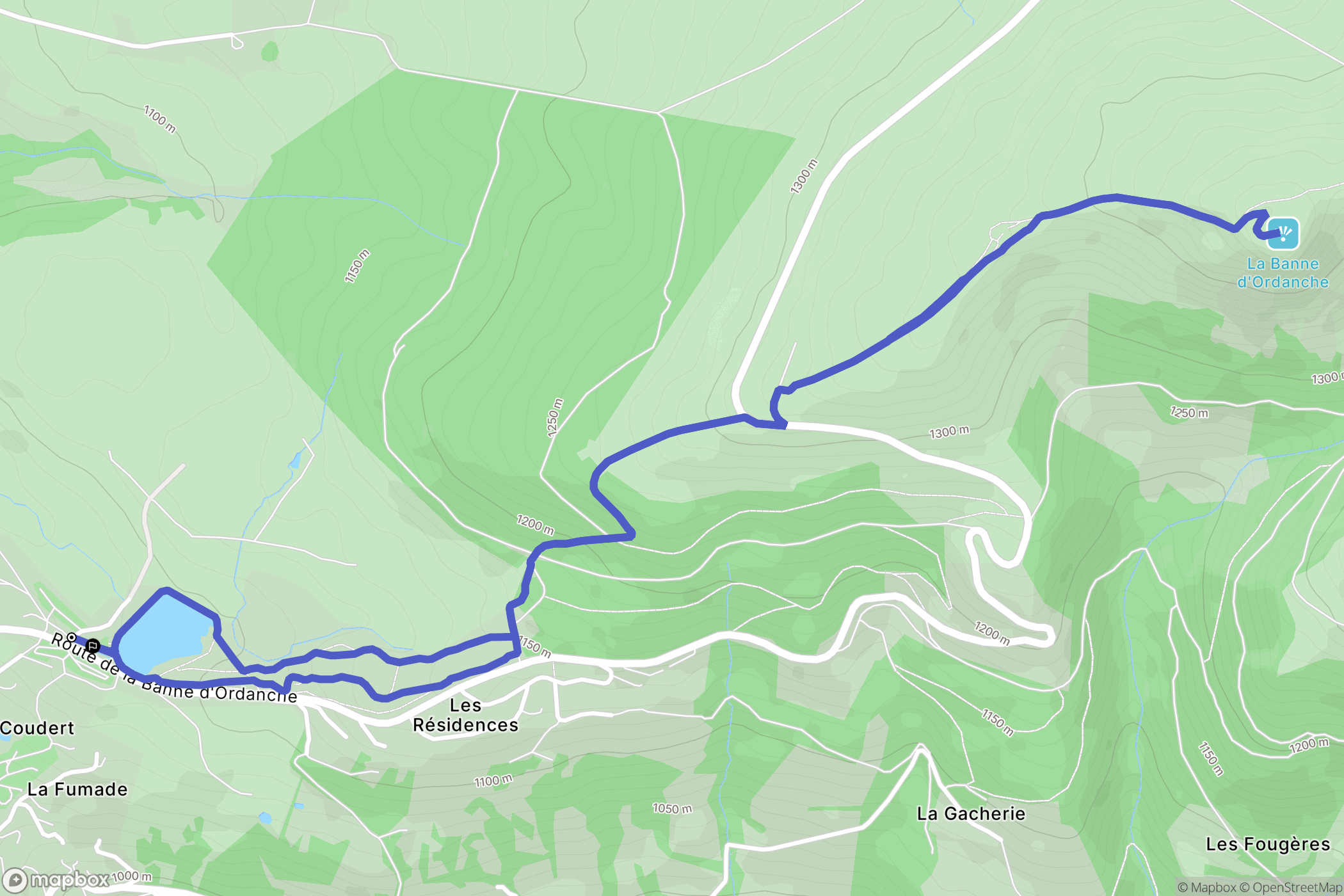 Murat-le-Quaire : carte du parcours de randonnée - France