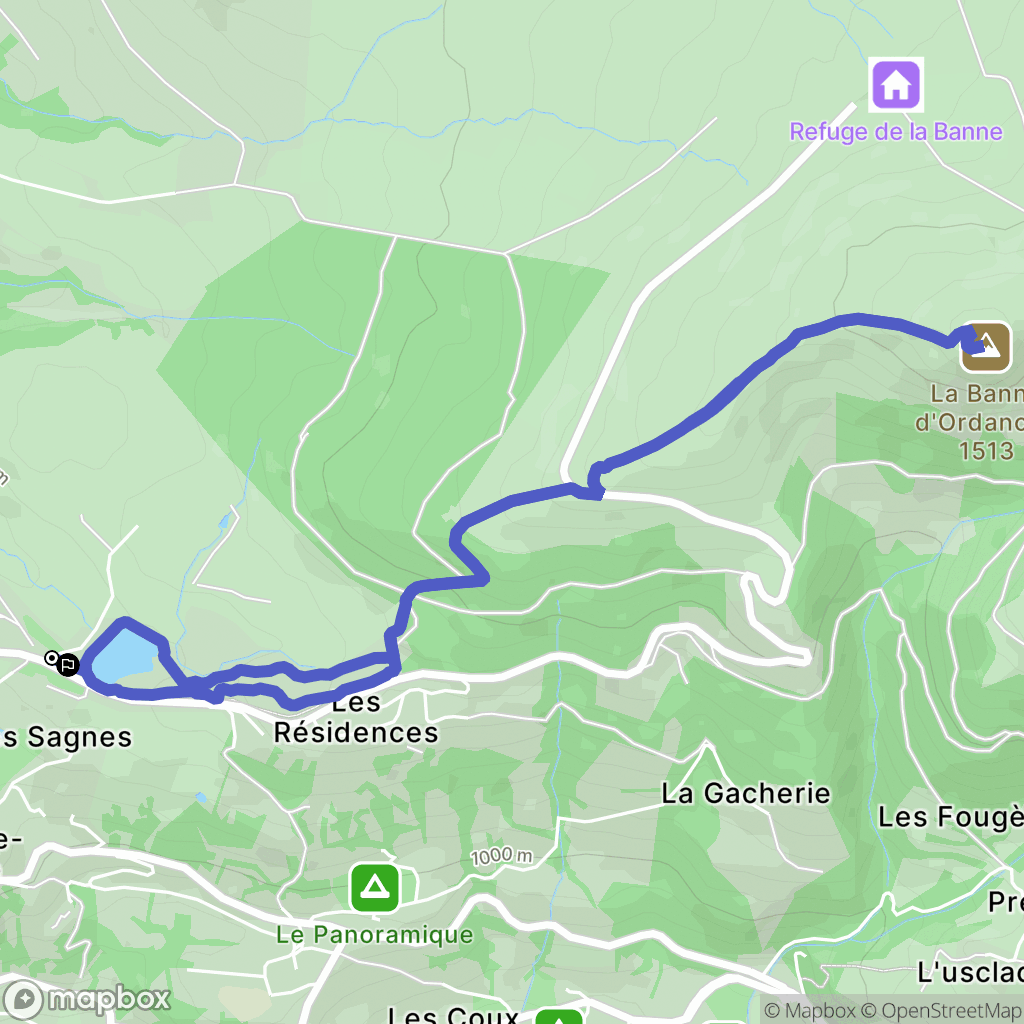 Murat-le-Quaire : carte du parcours de randonnée - France
