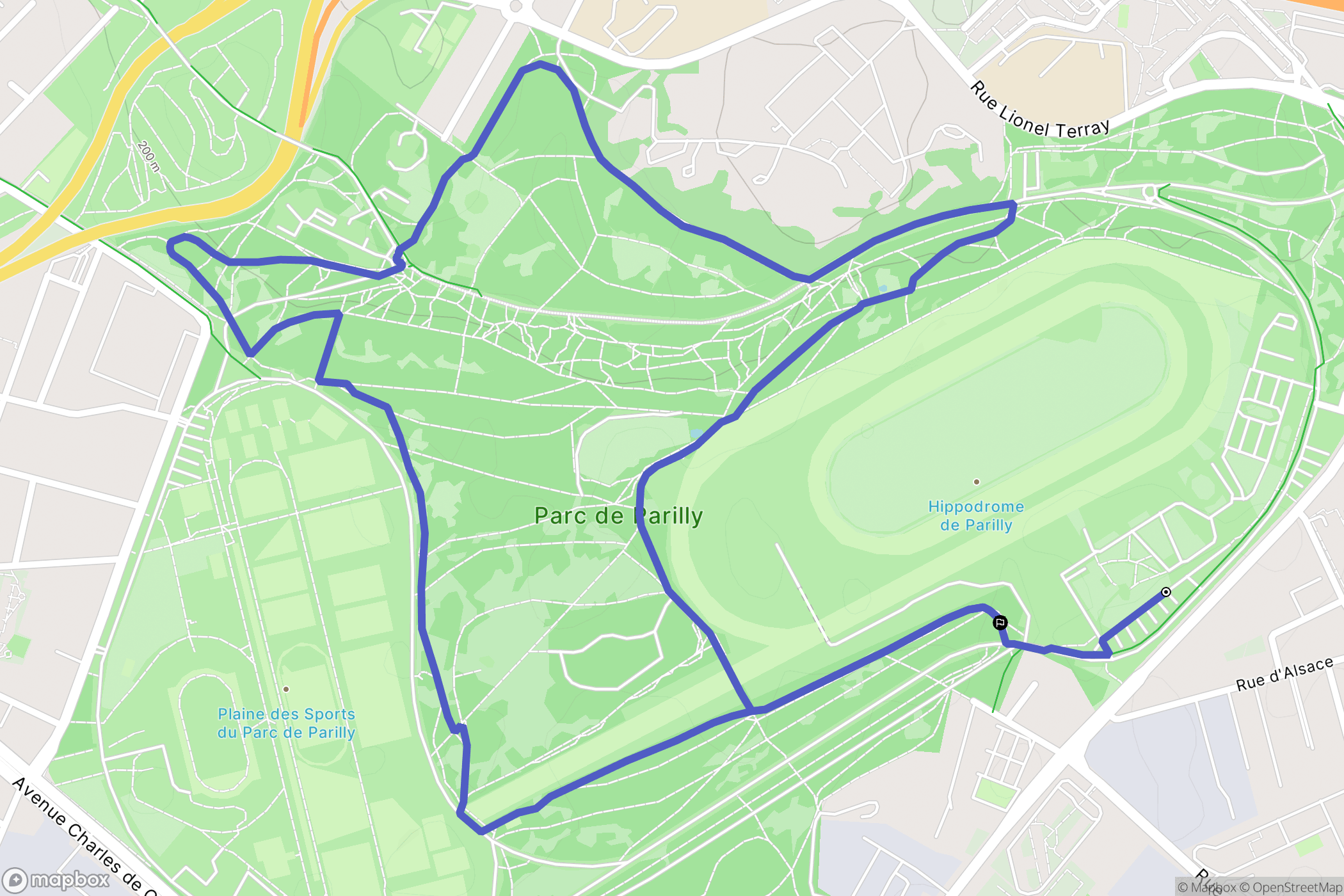 Bron : carte du parcours de randonnée - France