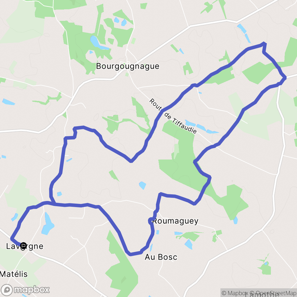 Lavergne : carte du parcours de randonnée - France