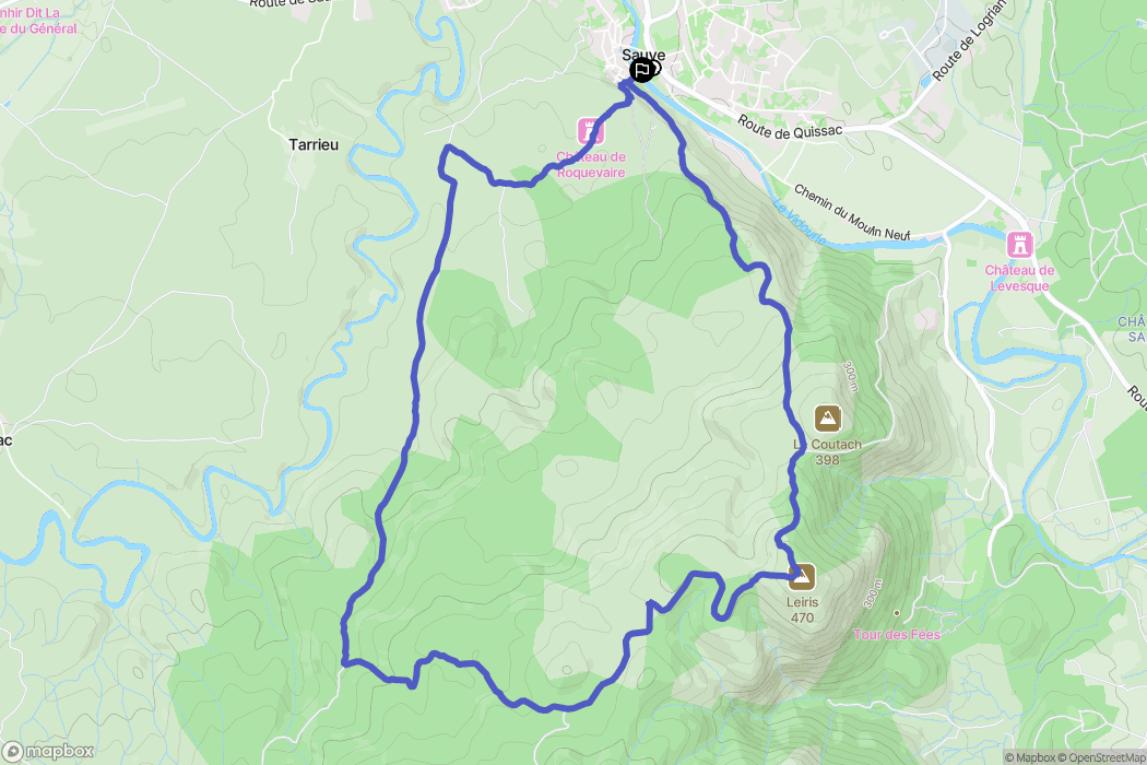 Sauve : carte du parcours de randonnée - France