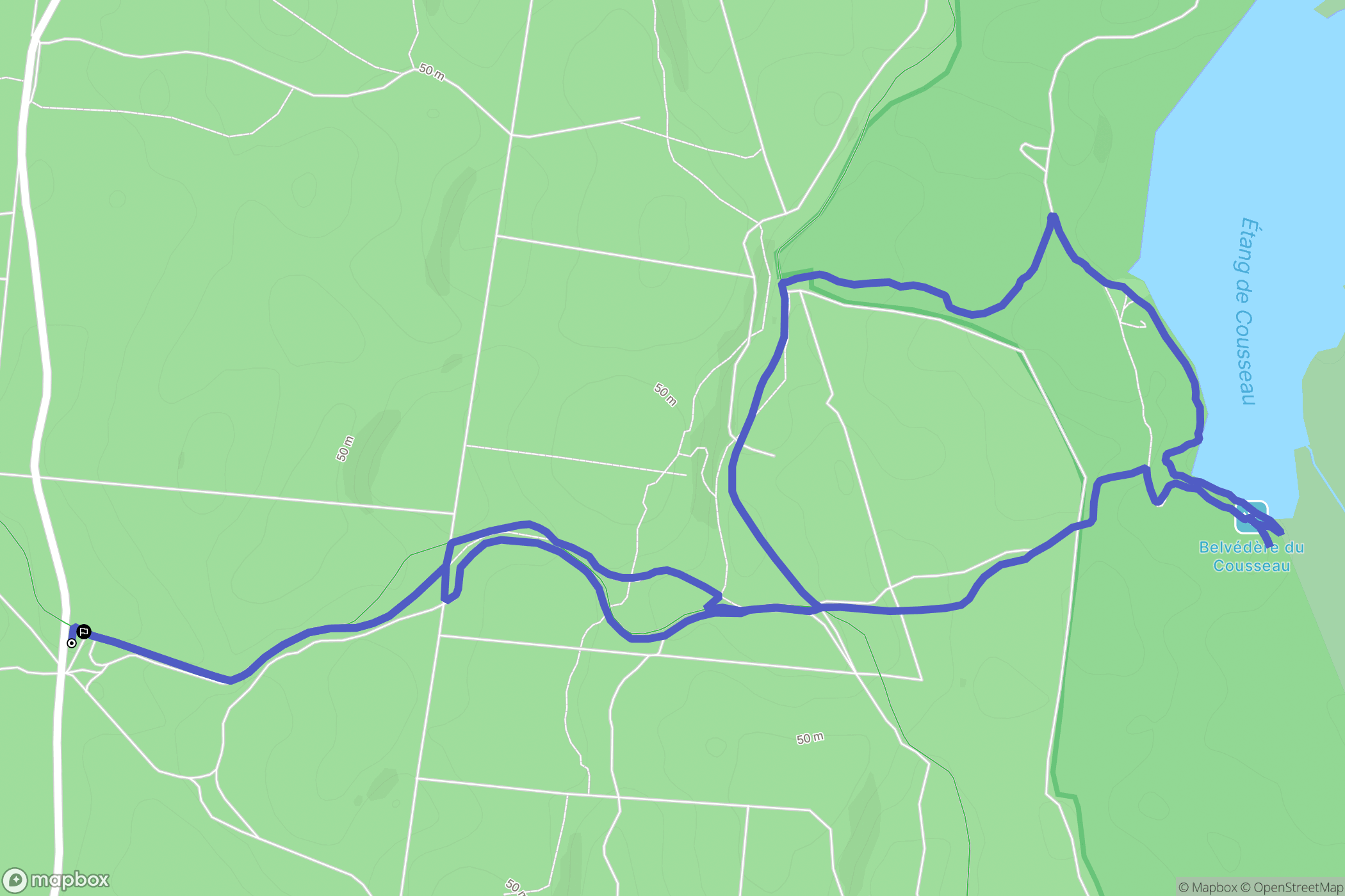 Marmande, Lacanau : carte du parcours de randonnée - France