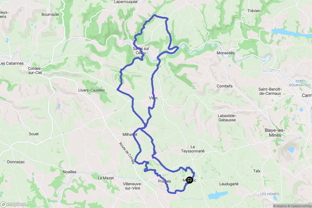 Mailhoc : carte du parcours de randonnée - France