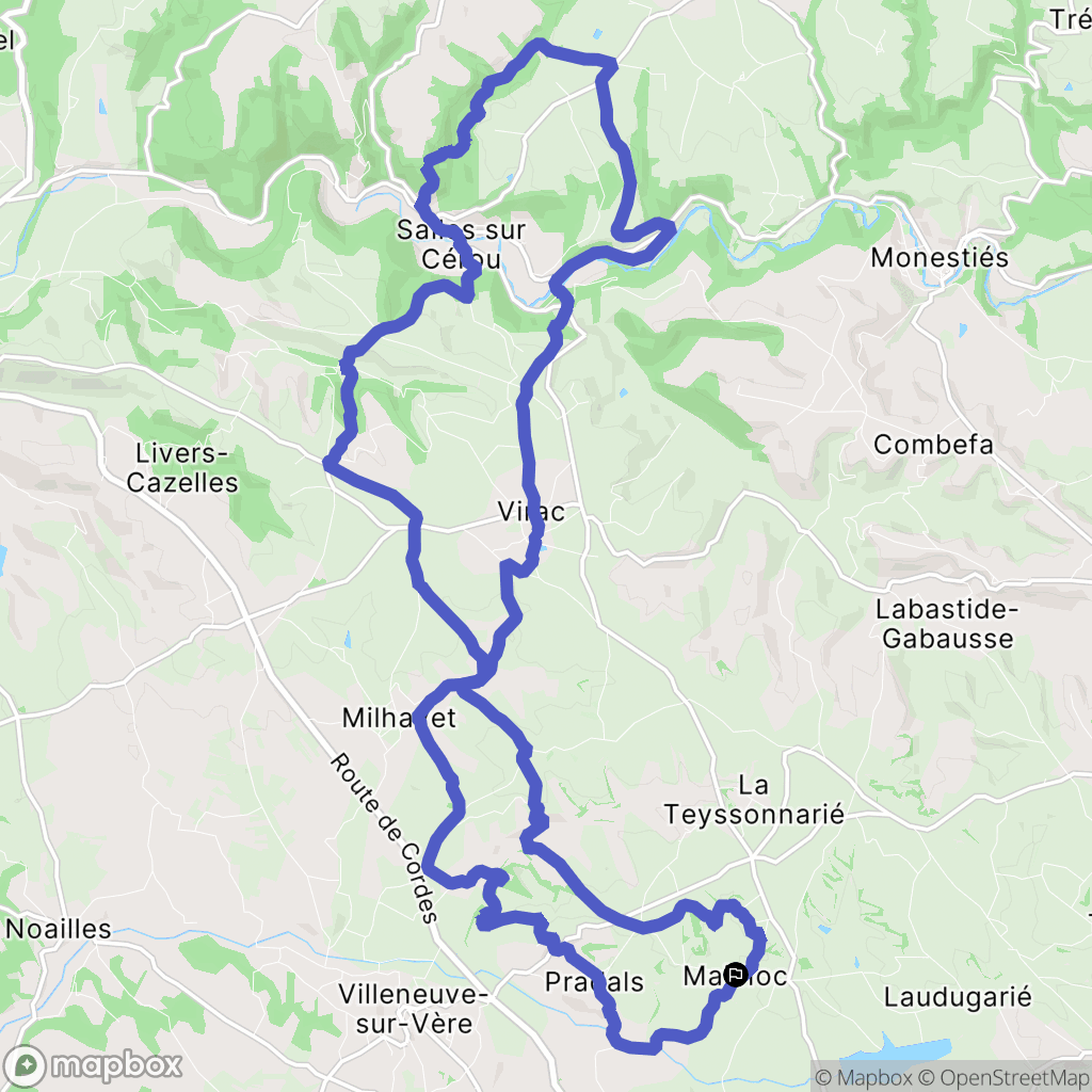 Mailhoc : carte du parcours de randonnée - France