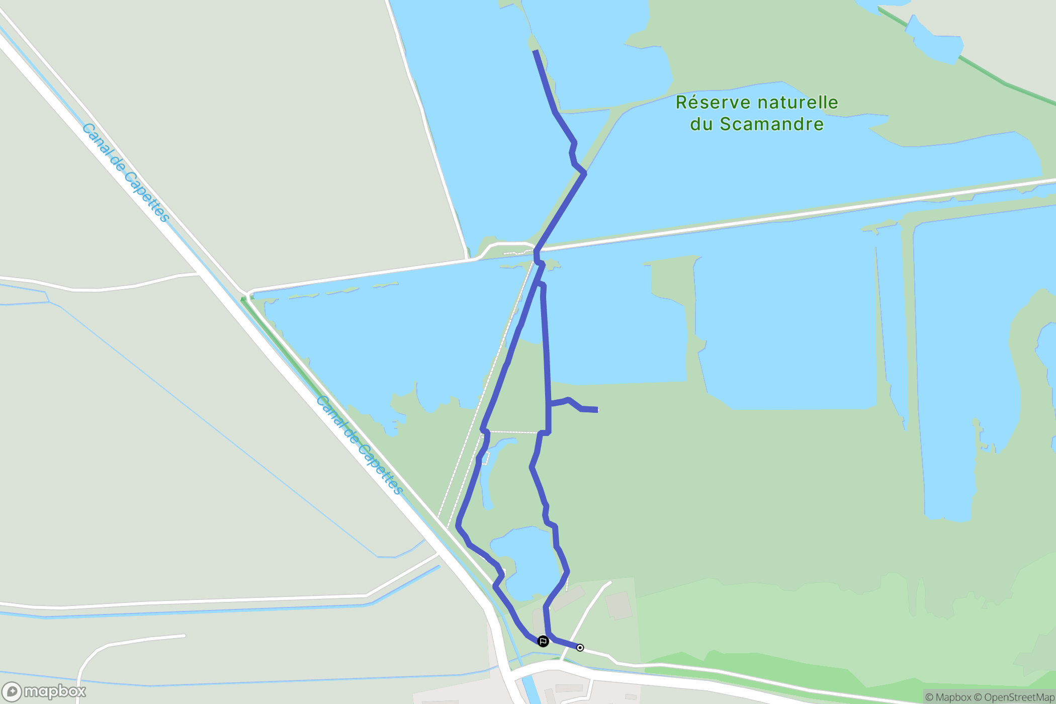 Vauvert : carte du parcours de randonnée - France