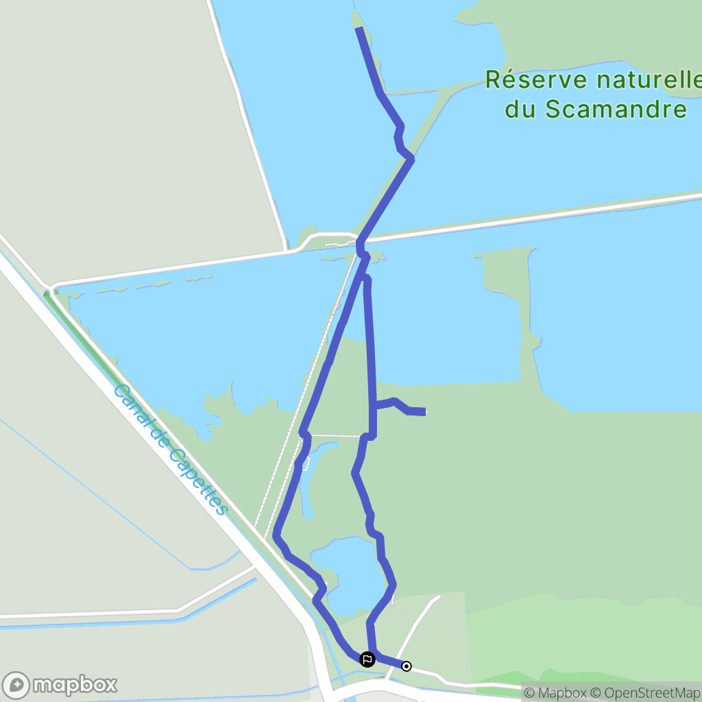 Vauvert : carte du parcours de randonnée - France