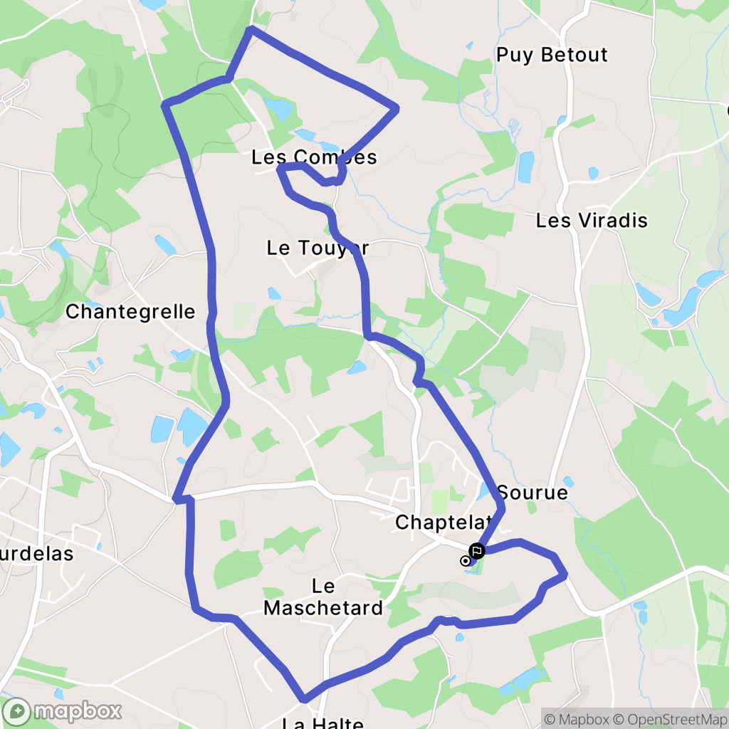 Chaptelat : carte du parcours de randonnée - France