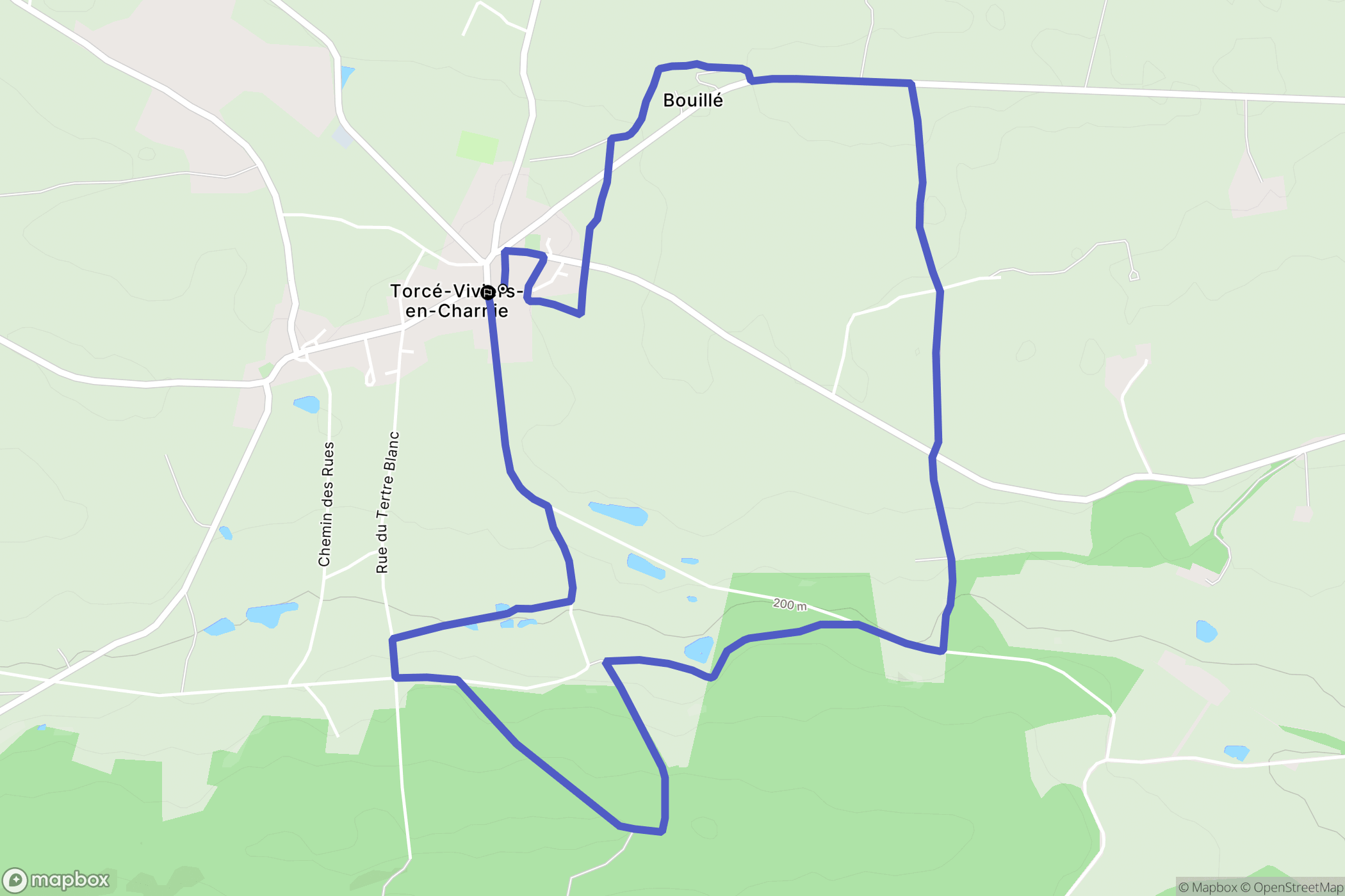 Torcé-Viviers-en-Charnie : carte du parcours de randonnée - France