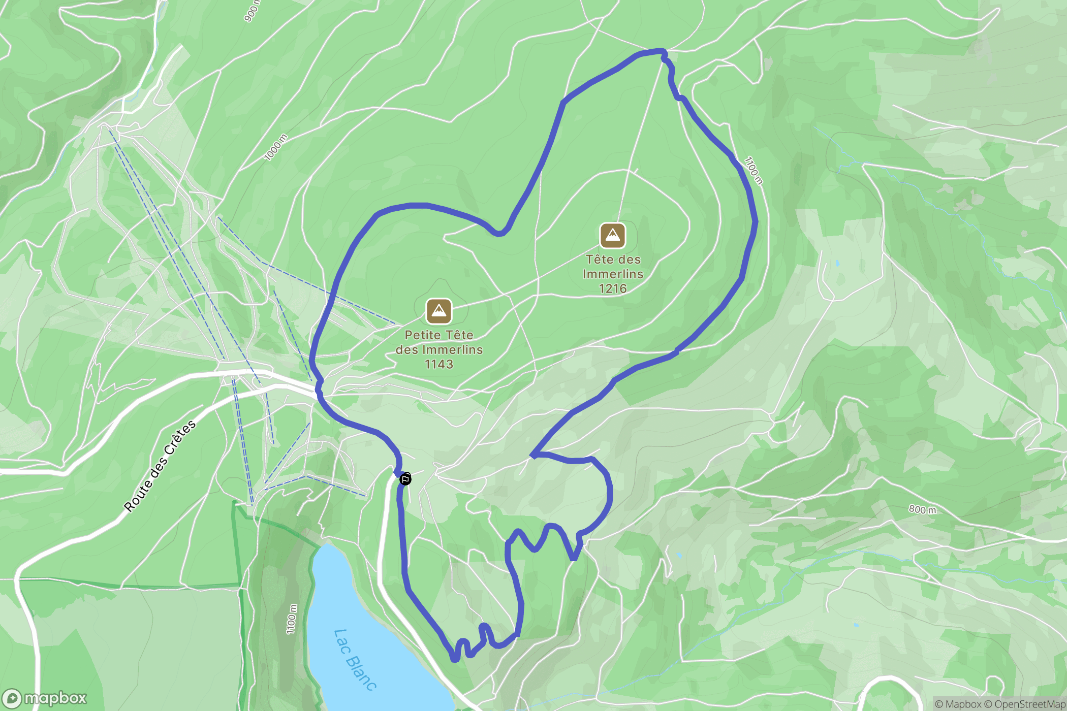 Orbey : carte du parcours de randonnée - France
