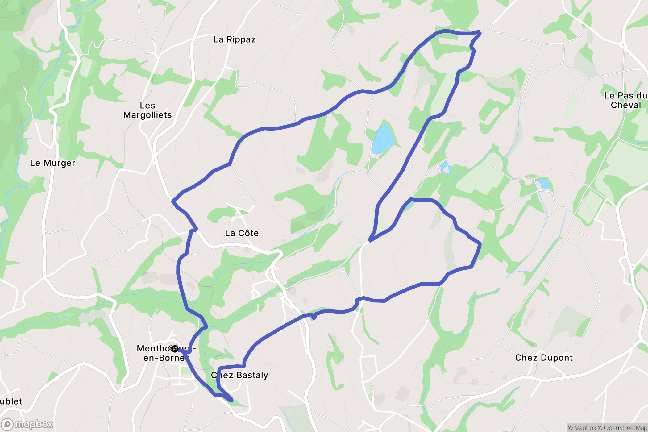 Menthonnex-en-Bornes : carte du parcours de randonnée - France