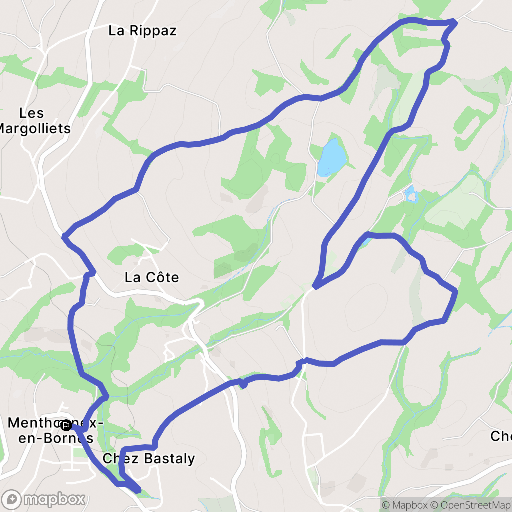 Menthonnex-en-Bornes : carte du parcours de randonnée - France