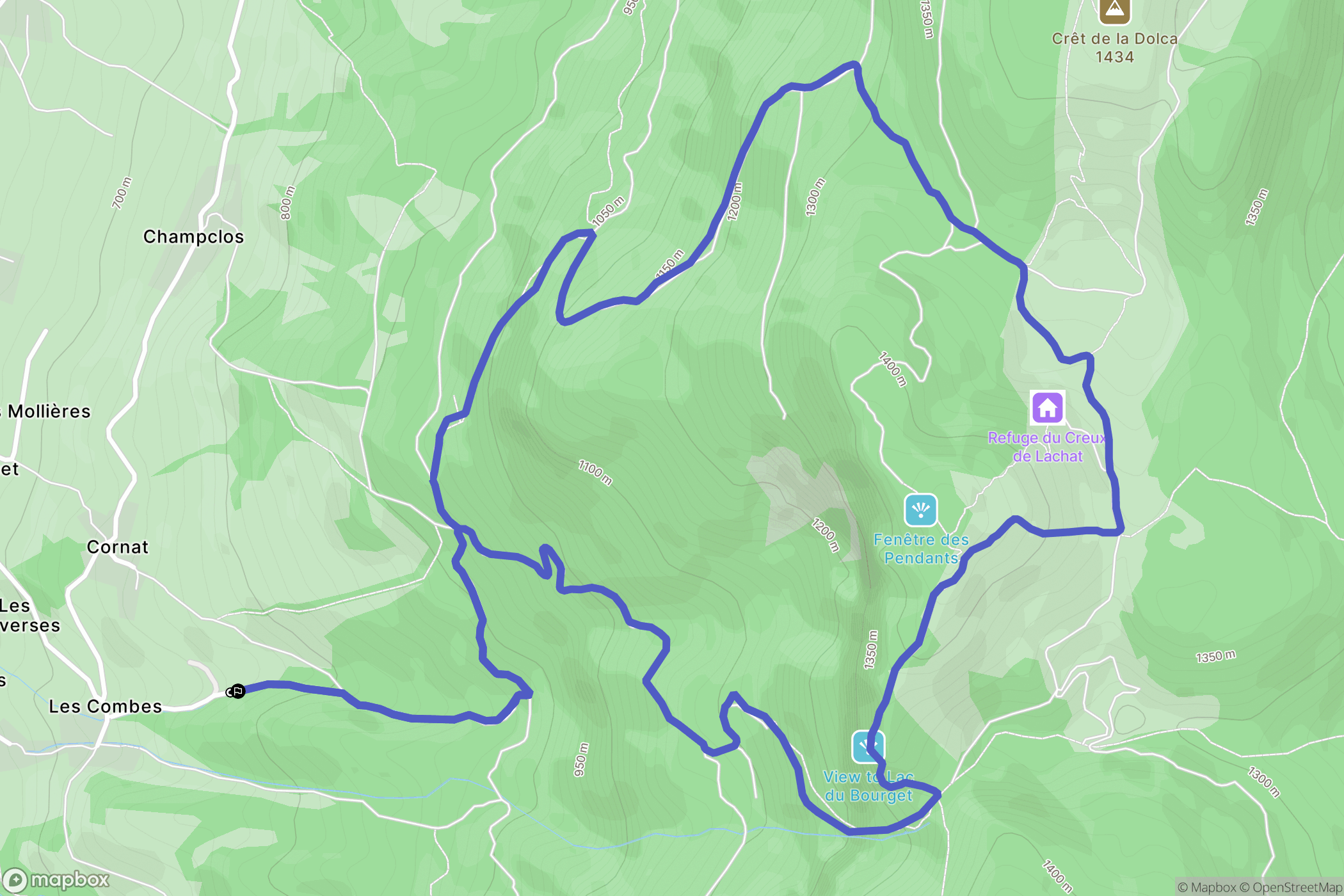 Saint-Offenge : carte du parcours de randonnée - France