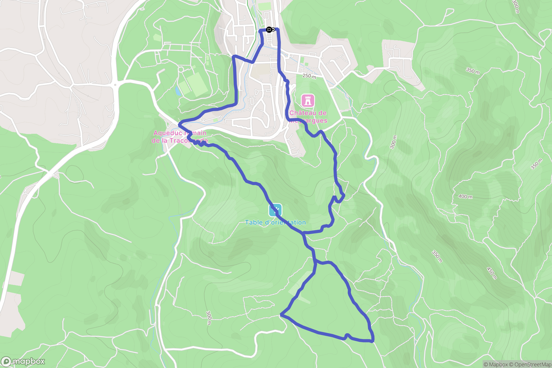 Meyrargues : carte du parcours de randonnée - France