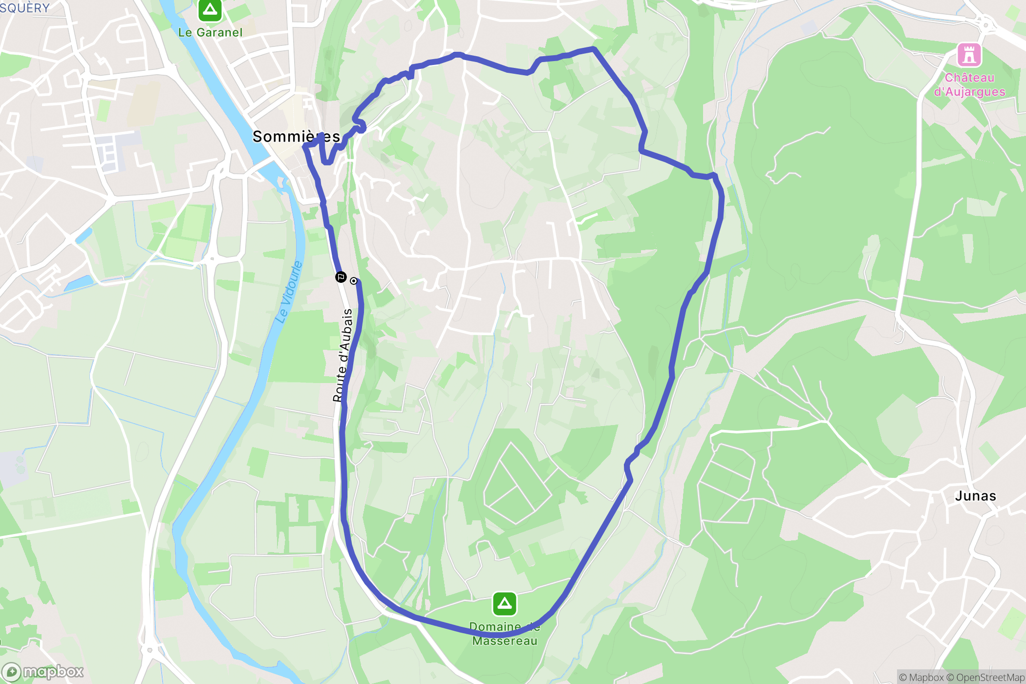 Sommières : carte du parcours de randonnée - France