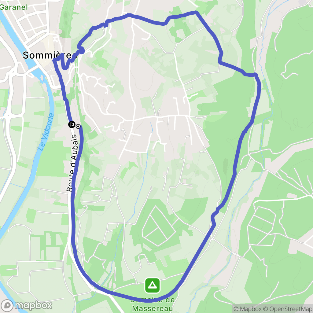 Sommières : carte du parcours de randonnée - France