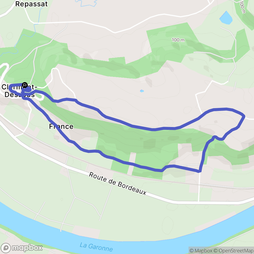 Clermont-Dessous : carte du parcours de randonnée - France