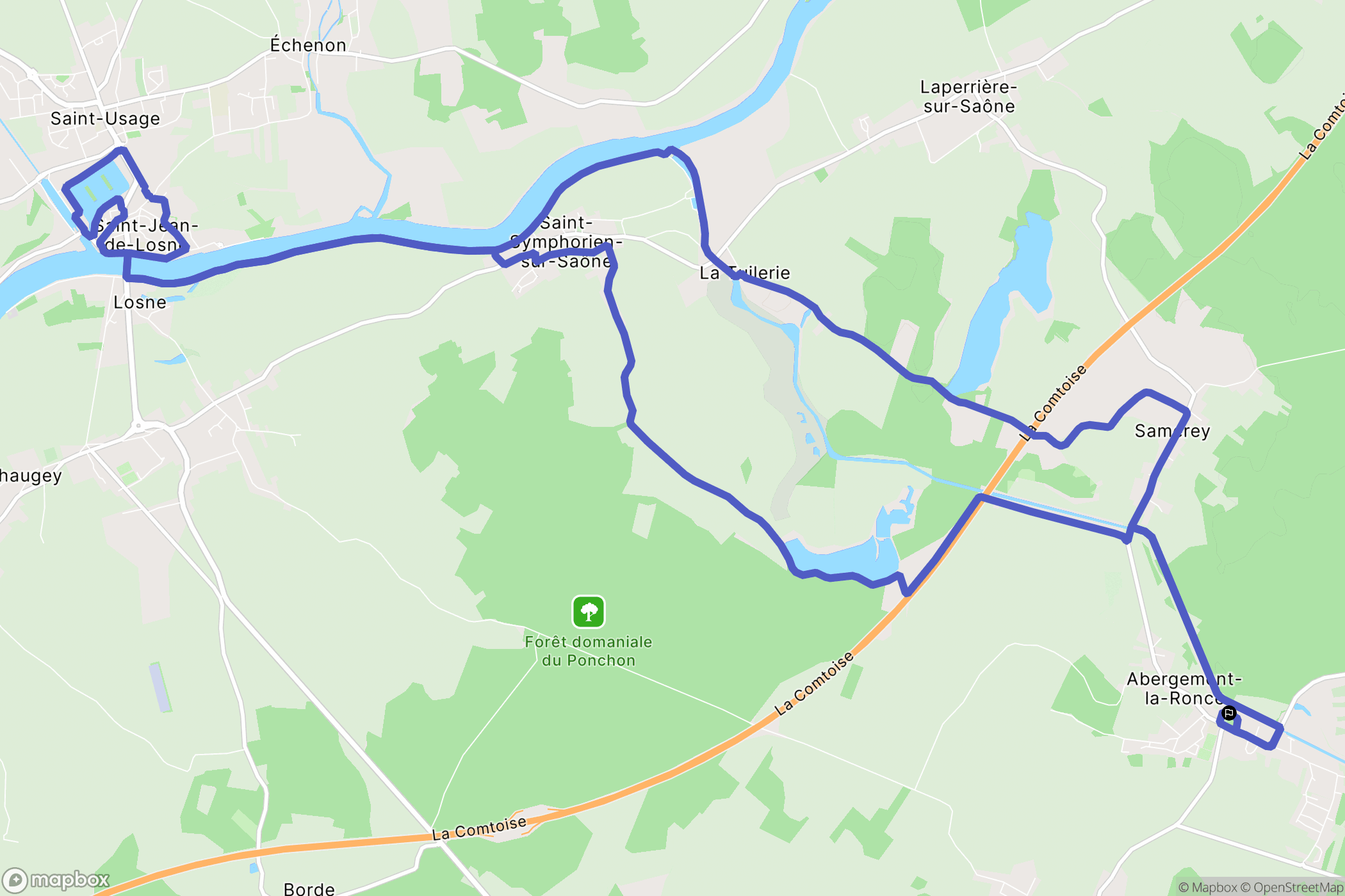 Abergement-la-Ronce : carte du parcours de randonnée - France