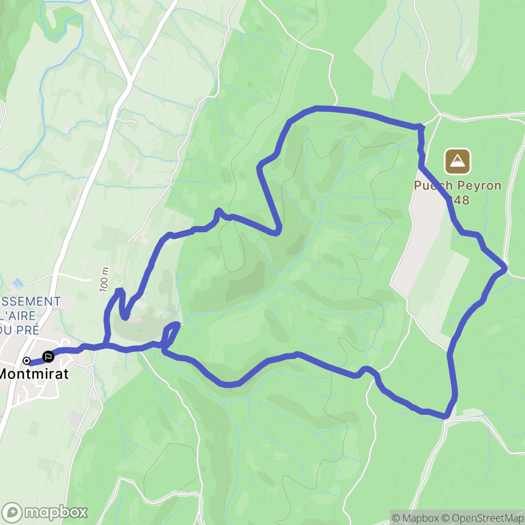 Montmirat : carte du parcours de randonnée - France