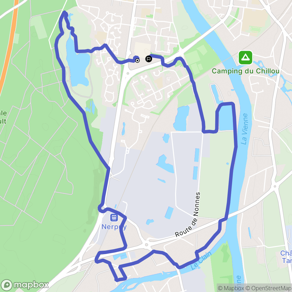 Châtellerault : carte du parcours de randonnée - France
