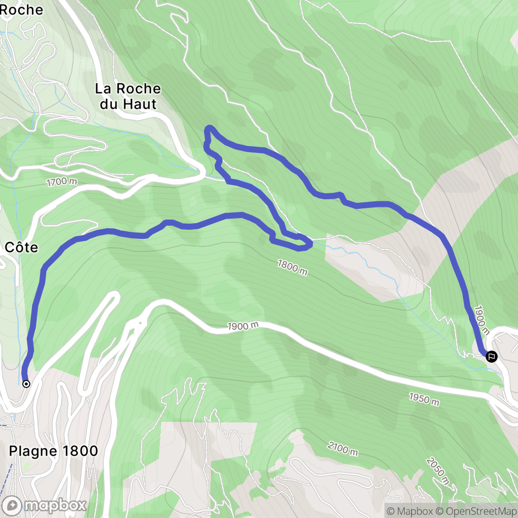 La Plagne-Tarentaise : carte du parcours de randonnée - France