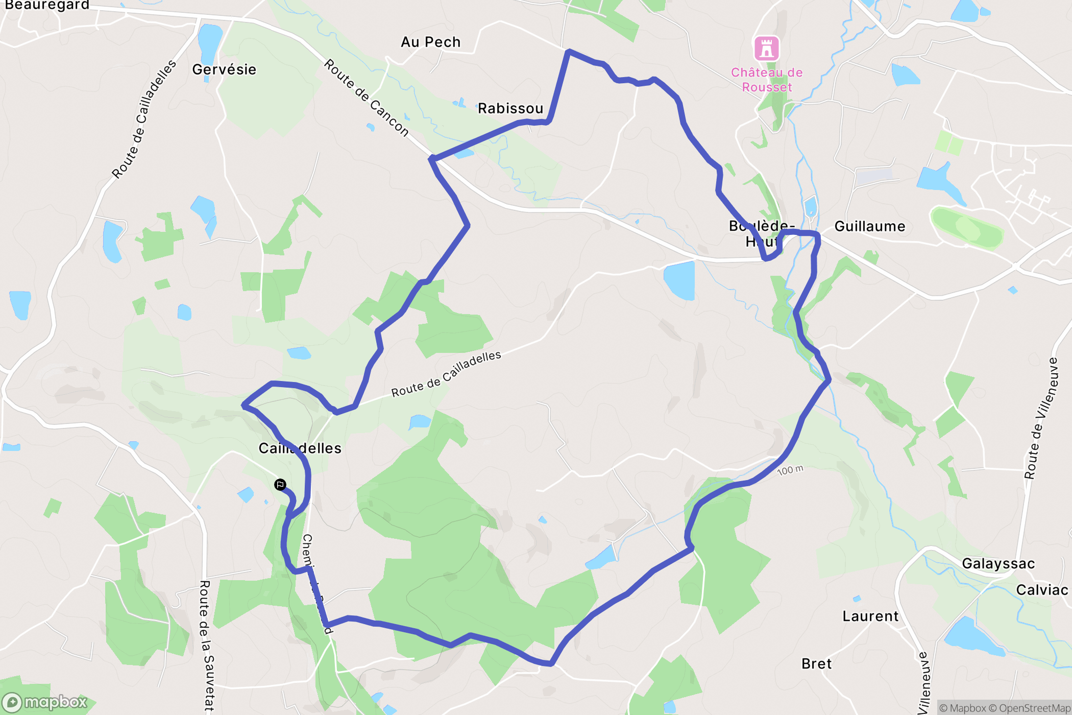 Castelnaud-de-Gratecambe : carte du parcours de randonnée - France