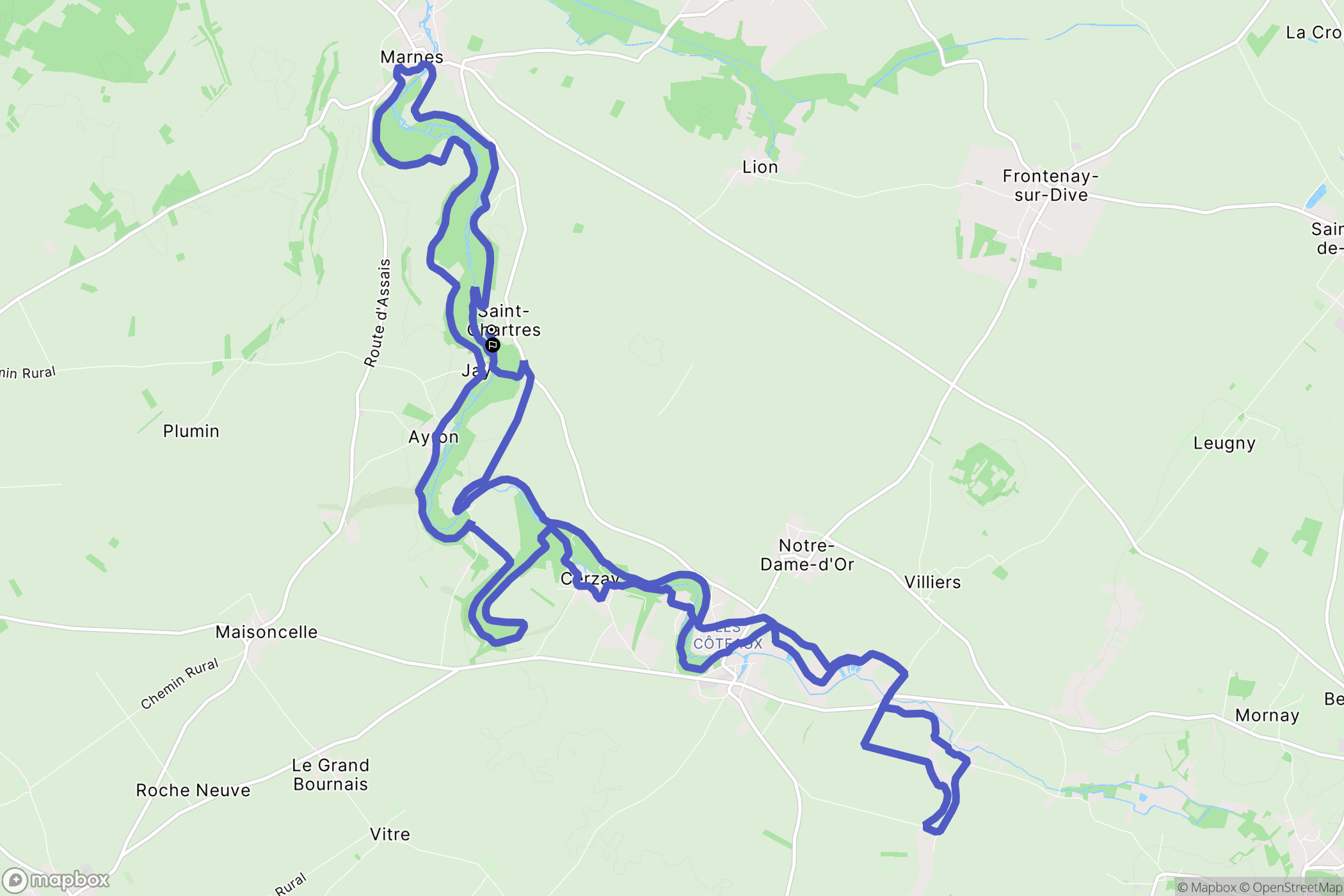 Moncontour : carte du parcours de randonnée - France
