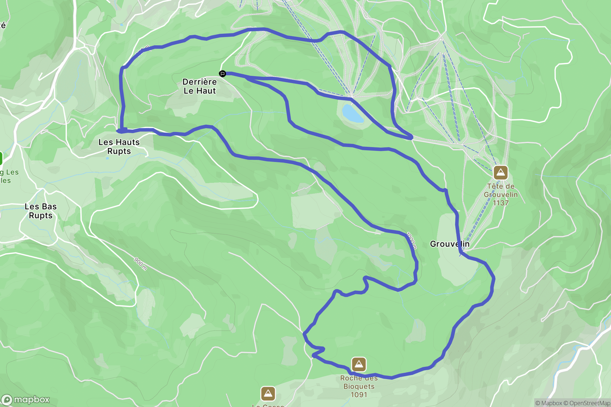 Gérardmer : carte du parcours de randonnée - France