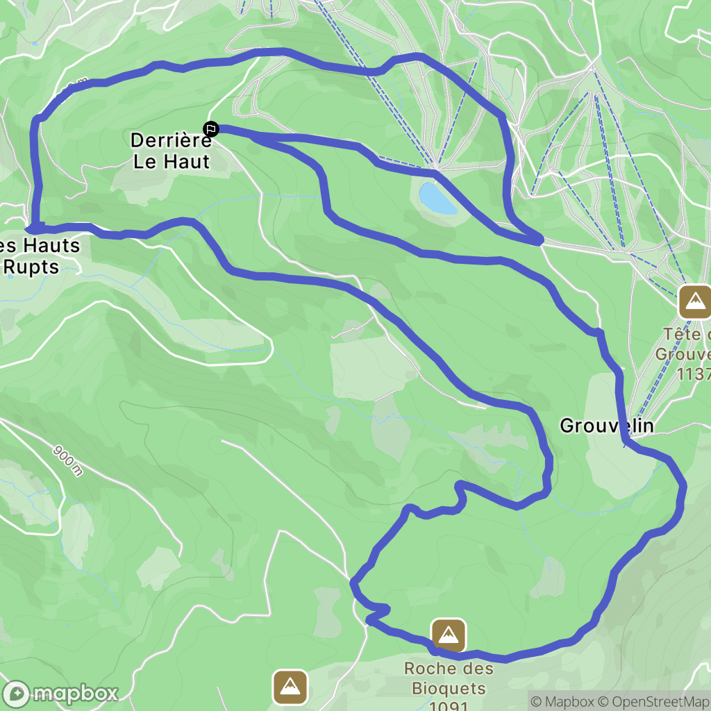 Gérardmer : carte du parcours de randonnée - France